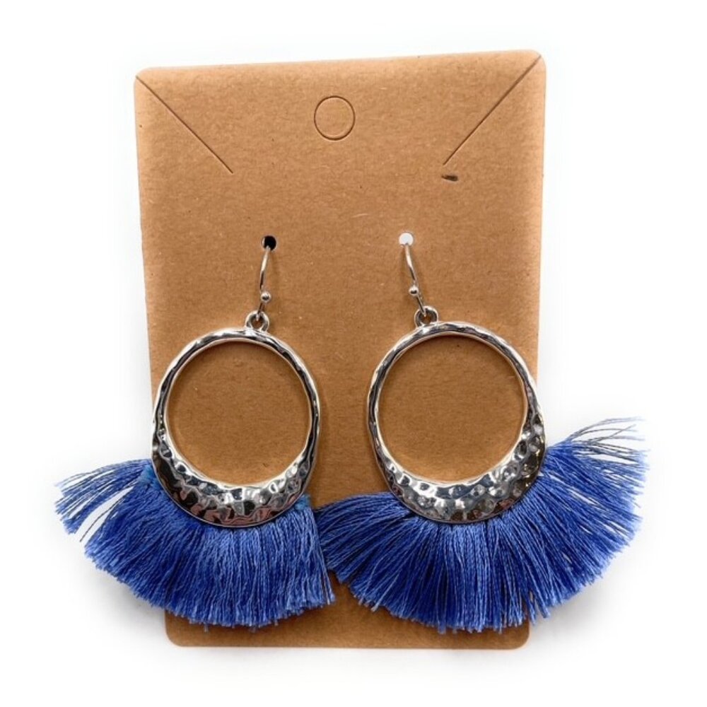 Tosh Blue Tassel Earrings - R26 - 0410